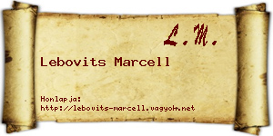 Lebovits Marcell névjegykártya